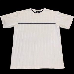 Street Culture Vintage White/Navy Blue Large Textured T-Shirt